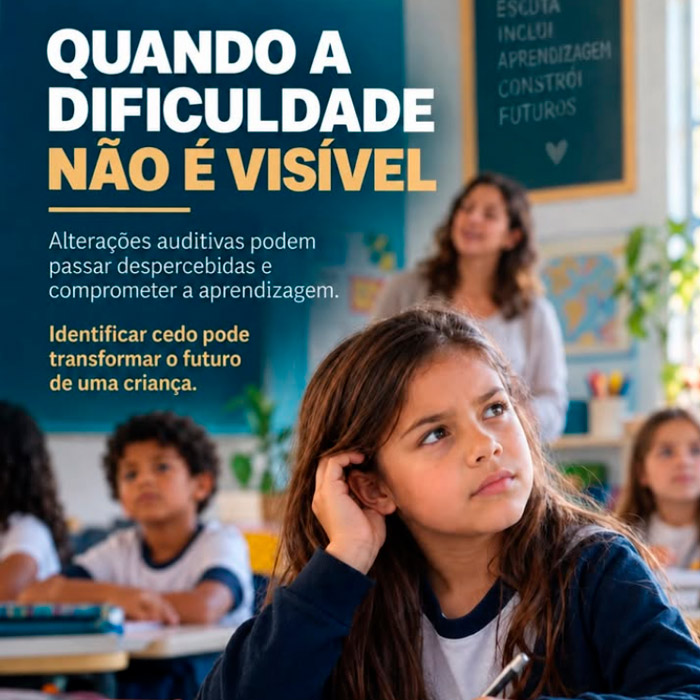 Quando dificuldade ouvir nao e visivel